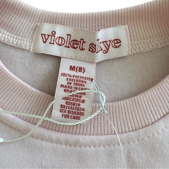 Violet Skye Pink Christmas Pullover Sweatshirt Sugar & Spice Candy Cane Girls 8 - Picture 3 of 3